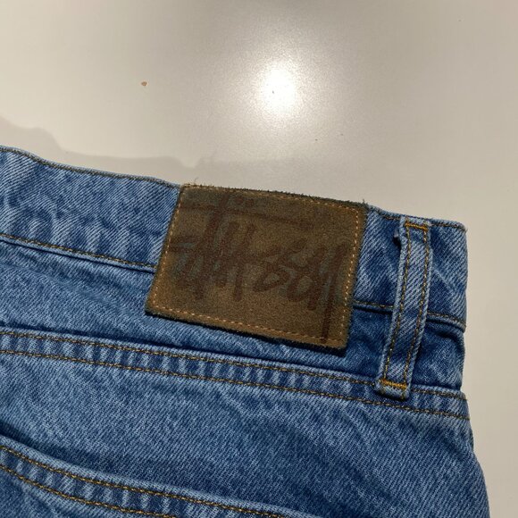 Stussy 100% Cotton Medium Wash Baggy Fit Big Ol' Jeans blue men's size 36x31 - Picture 8 of 12